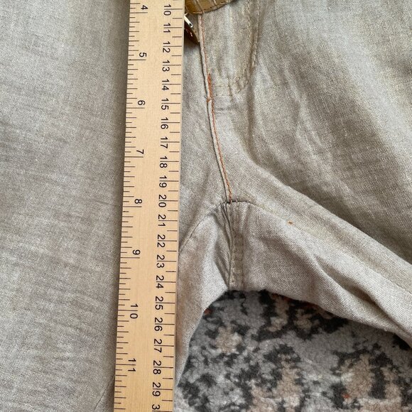 Vintage Womens Wide Leg Pants Beige Size 42 Triple=A Gold Belt Boho Lagenlook - Picture 11 of 16